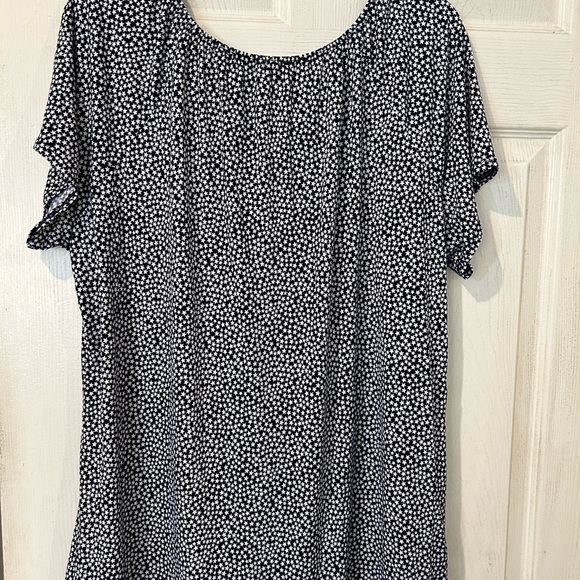 NWOT Liz McCoy Navy Blue with White Tiny Stars Throughout The Top - Picture 4 of 4